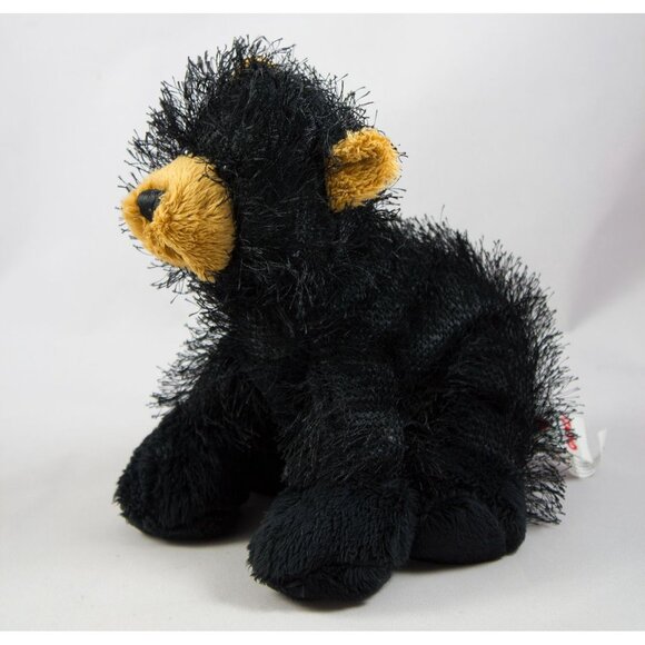 Ganz Webkinz Plush Fuzzy Black Bear with Bean Bag Paws HM004 7.5" Long - Picture 1 of 9